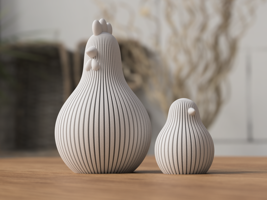🐣 Modern Easter Chicken & Chick Decoration Set