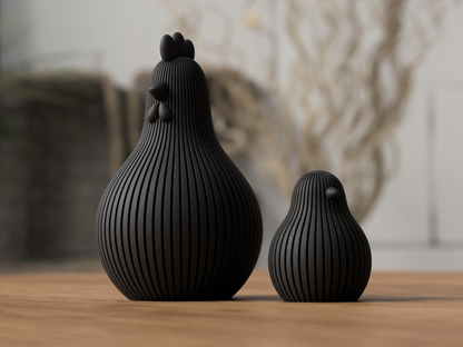 🐣 Modern Easter Chicken & Chick Decoration Set