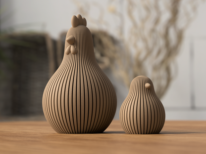 🐣 Modern Easter Chicken & Chick Decoration Set